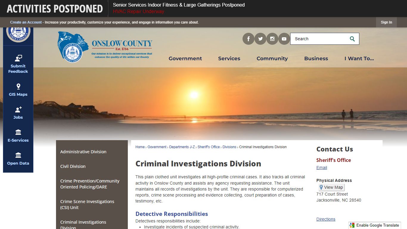 Criminal Investigations Division | Onslow County, NC