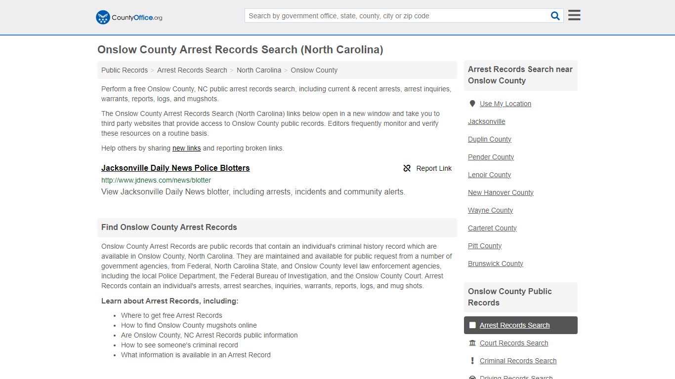 Arrest Records Search - Onslow County, NC (Arrests & Mugshots)